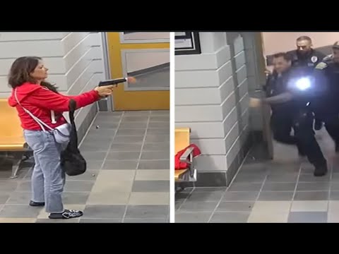 White Woman Shoots Up The Police Station  DARES Police To Kill Her - YouTube